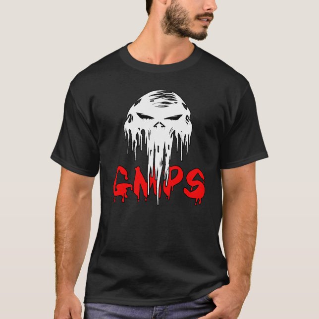 gmps weißes Schädel mdball Logo T-Shirt (Vorderseite)