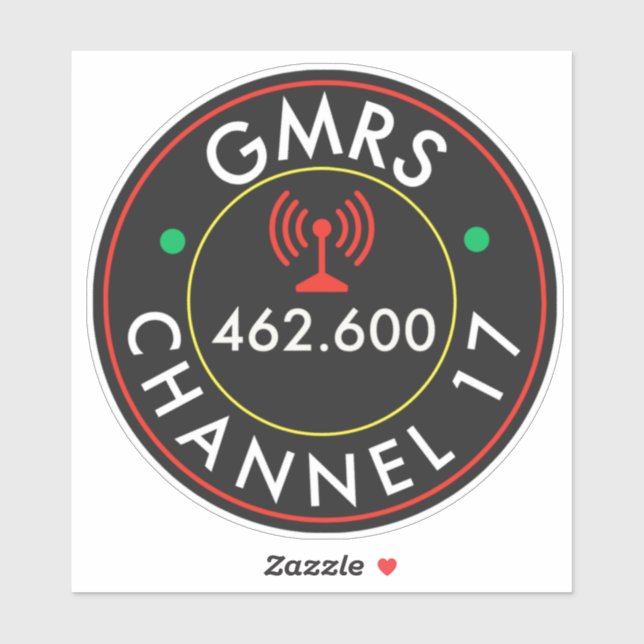 GMRS. Funkkanal 17 Aufkleber (Blatt)