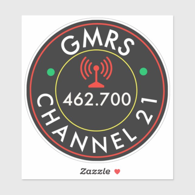 GMRS. Funkkanal 21 Aufkleber (Blatt)
