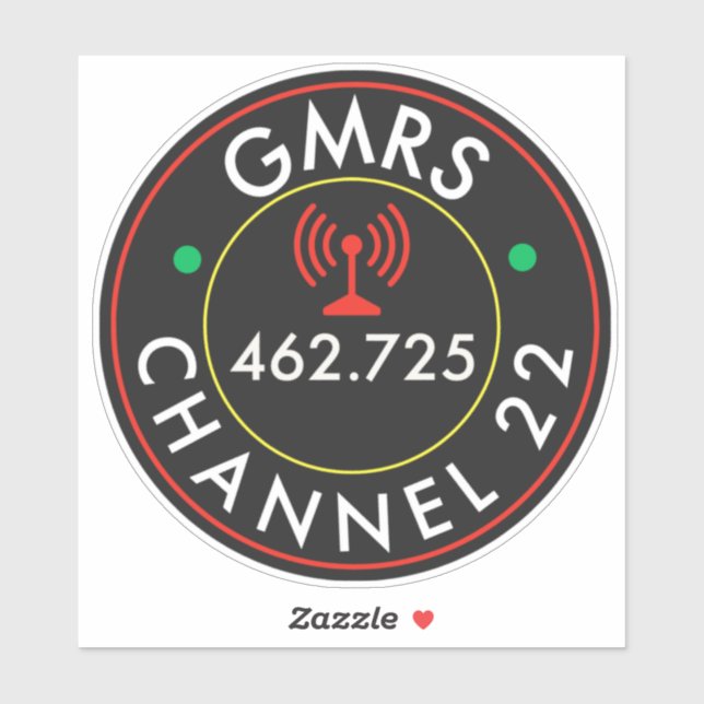 GMRS. Funkkanal 22 Aufkleber (Blatt)