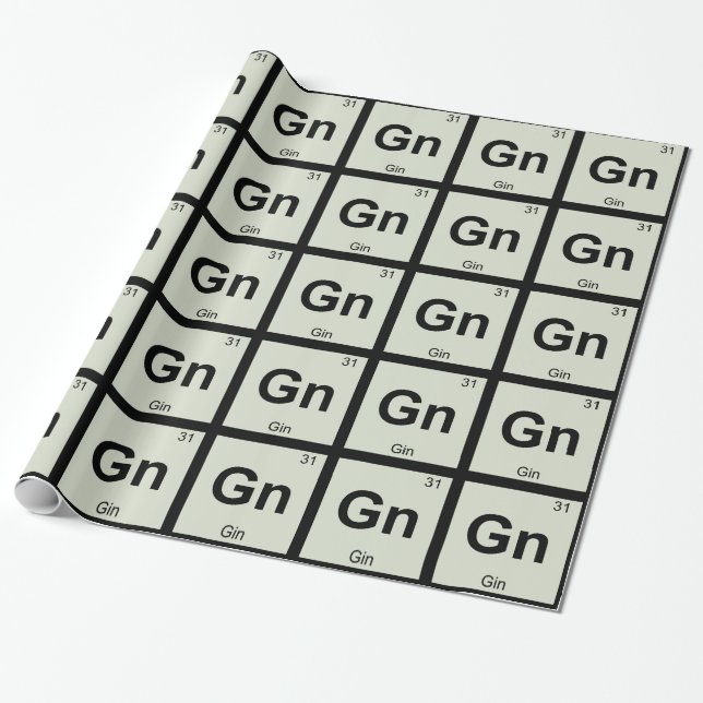 GN - Gin-Chemie-Periodensystem-Symbol Geschenkpapier (Ungerollt)
