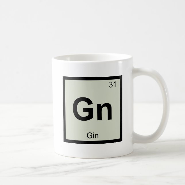 Gn - Gin Chemie Periodisches Tabellensymbol Tasse (Rechts)
