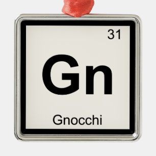 Gn - Gnocchi Chemistry Periodisches Tabellensymbol Silbernes Ornament