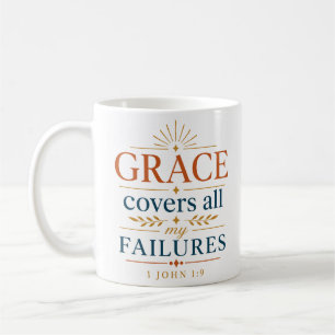Gnade bedeckt all meine Misserfolge Christliche Ty Kaffeetasse