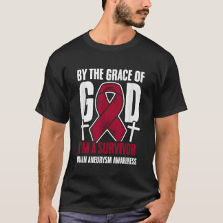 Gnade des gottlichen Burgund Ribbon Aortic Gehirn  T-Shirt