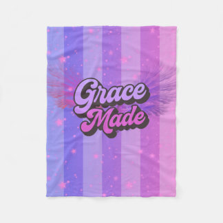 Gnade Geschaffen Retro Rosa und Lila Christlicher Fleecedecke