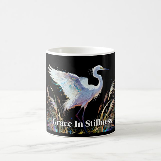 "Gnade in Stille" Fantasy-Reiher-Tasse Kaffeetasse (Mittel)