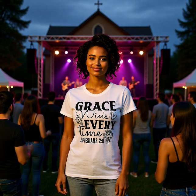 Gnade siegt jedes Mal Epheser 2:8 T-Shirt (Von Creator hochgeladen)