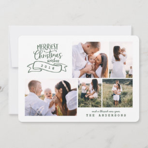 gnädiges, modernes Script-Foto Feiertagskarte