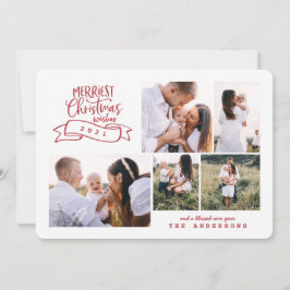 gnädiges, modernes Script-Foto Feiertagskarte