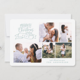 gnädiges, modernes Script-Foto Feiertagskarte