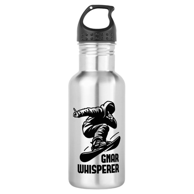 Gnar Whisperer Snowboarding Edelstahlflasche (Vorderseite)