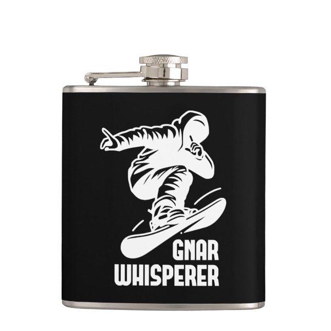 Gnar Whisperer Snowboarding Flachmann (Vorderseite)
