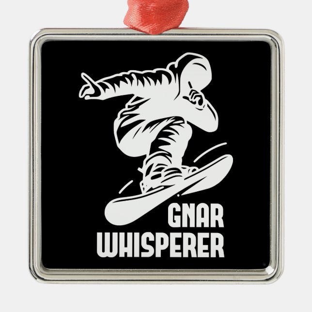 Gnar Whisperer Snowboarding Ornament Aus Metall (Vorne)