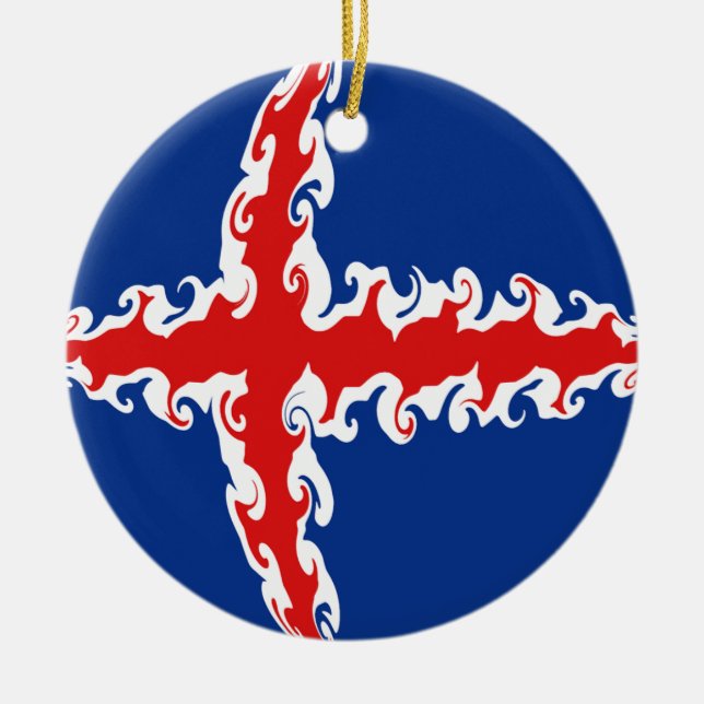 Gnarly Flagge Islands Keramik Ornament (Vorne)