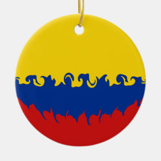 Gnarly Flagge Kolumbiens Keramik Ornament