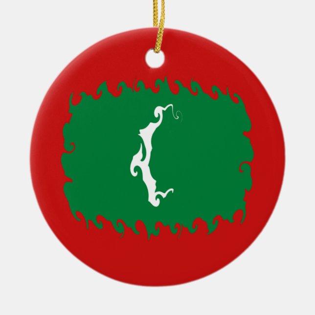 Gnarly Flagge Malediven Keramikornament (Vorne)