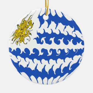 Gnarly Flagge Uruguays Keramik Ornament