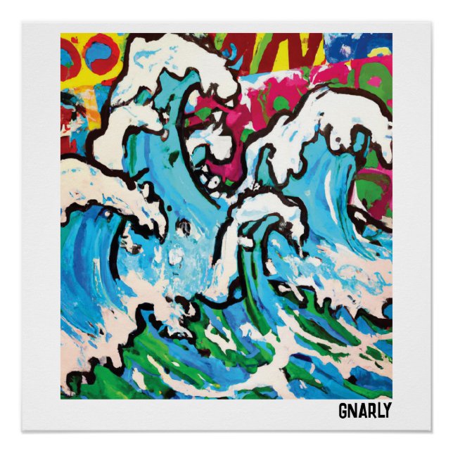 Gnarly Surf Art Poster (Vorderseite)