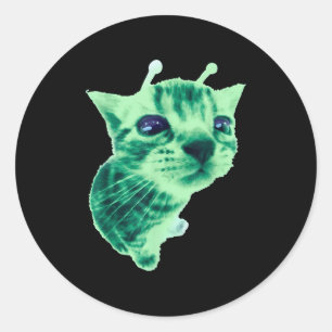 Gnarp Cat Albern Alien Cat Meme Brainrot Meme Funn Runder Aufkleber