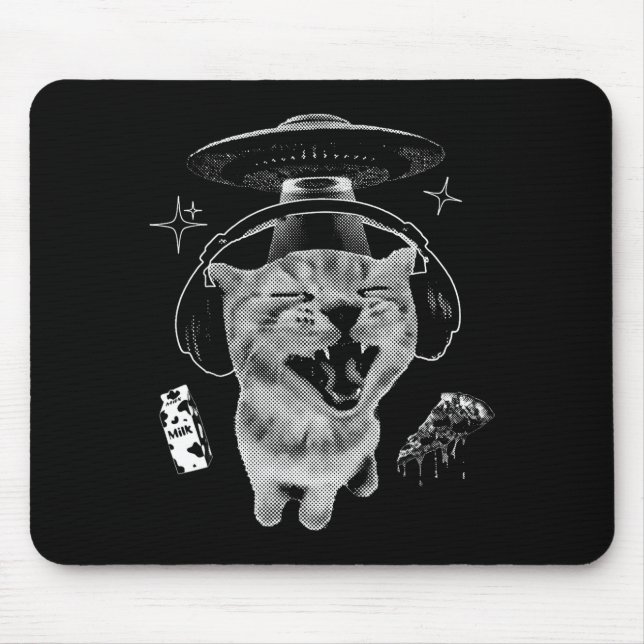 Gnarp-Katze Dummes Alien-Katze Meme Brainrot Lusti Mousepad (Vorne)