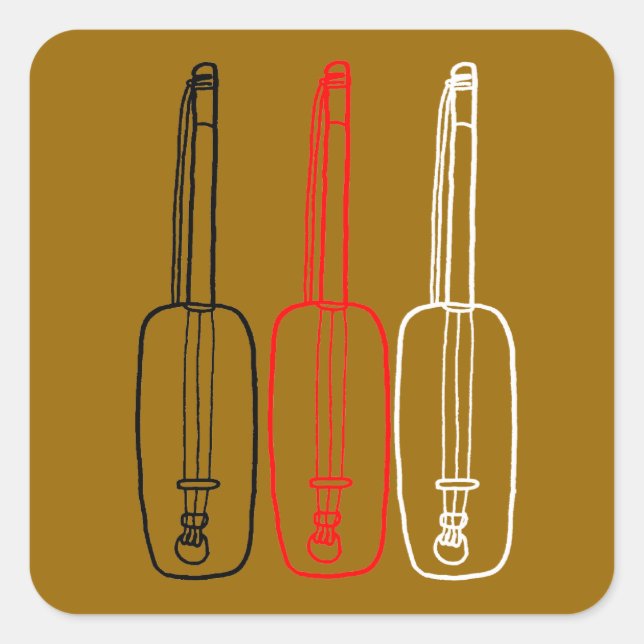 Gnawa Gambri Quadratischer Aufkleber (Vorderseite)