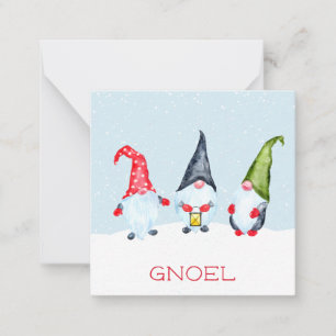 Gnoel Christmas Gnomes Note Card Mitteilungskarte
