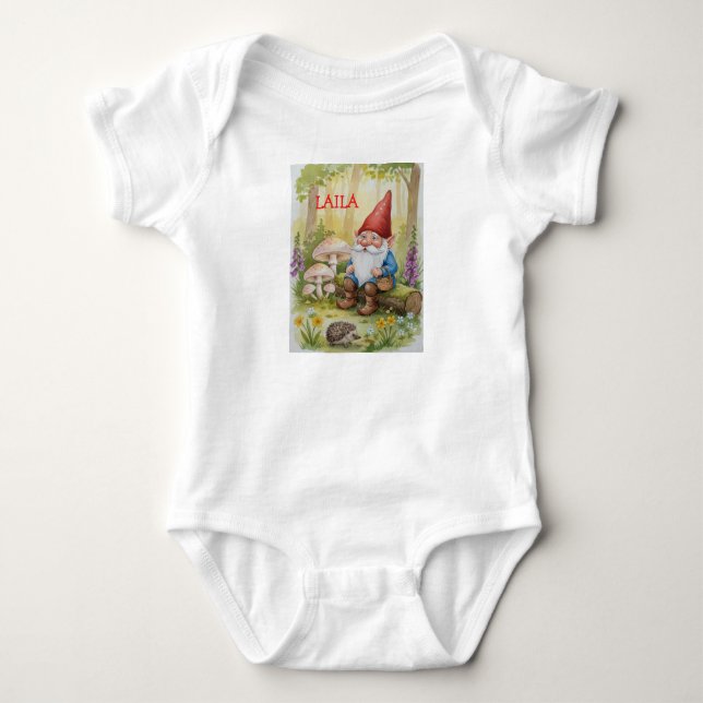 Gnom Baby Einteiler mit Namen anpassen             (Vorderseite)