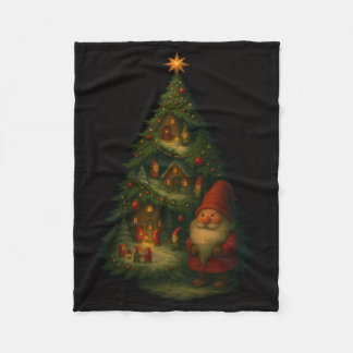 Gnom-Christbaum-Dorf-Flanelldecke – Gemütlich Fleecedecke