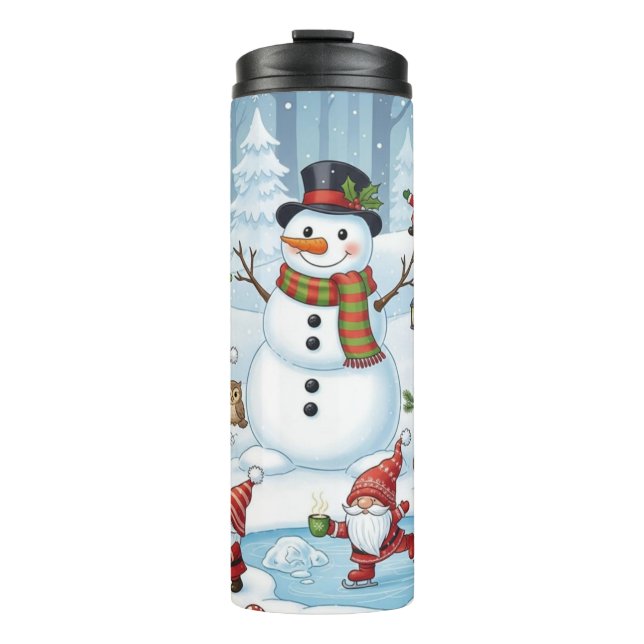Gnom-Christmasdorf-Extravaganz Thermosbecher (Vorderseite)