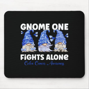 Gnom eins kämpft allein dunkelblau_ Darmkrebs Mousepad