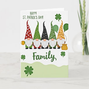Gnom Familie St. Patrick Tag Karte