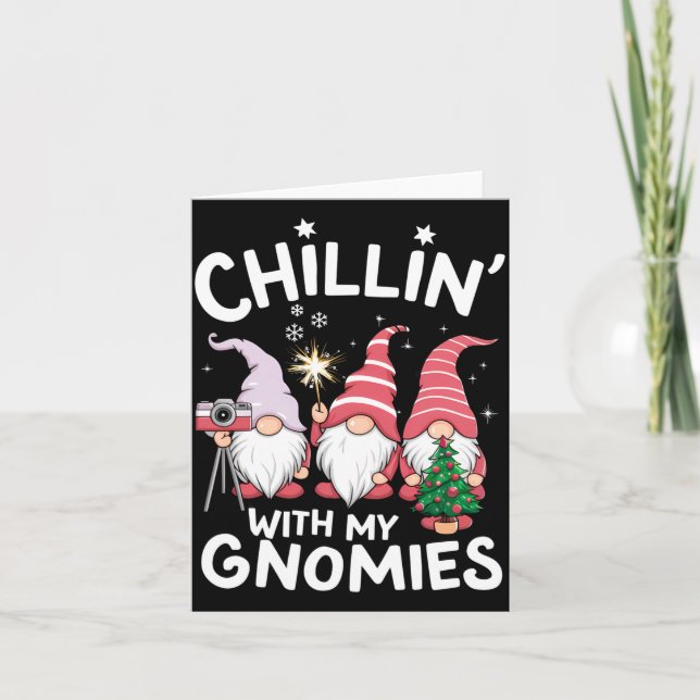 Gnom Familie Weihnachten Chillen Mit Meinen Gnomie Karte (Vorderseite)