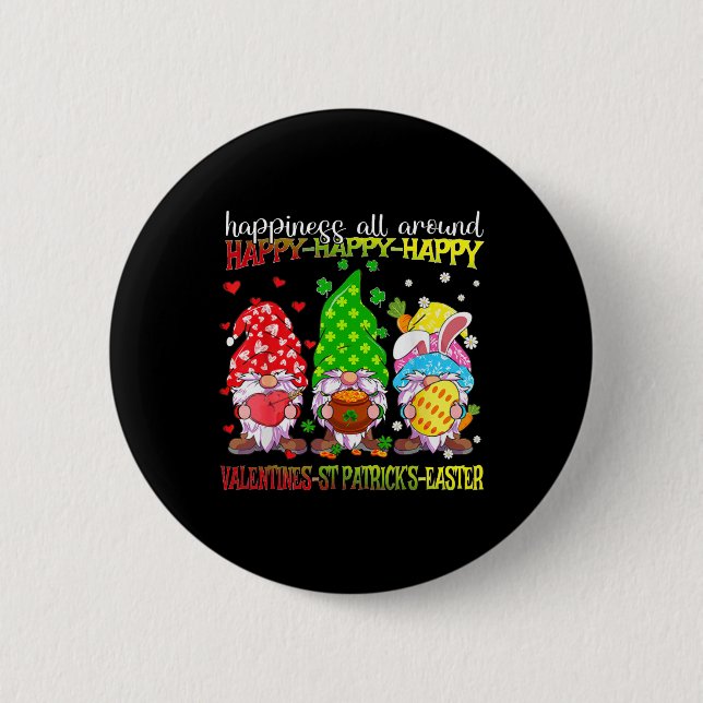 Gnom Glücklicher Valentinstag St. Patrick Ostern F Button (Vorderseite)