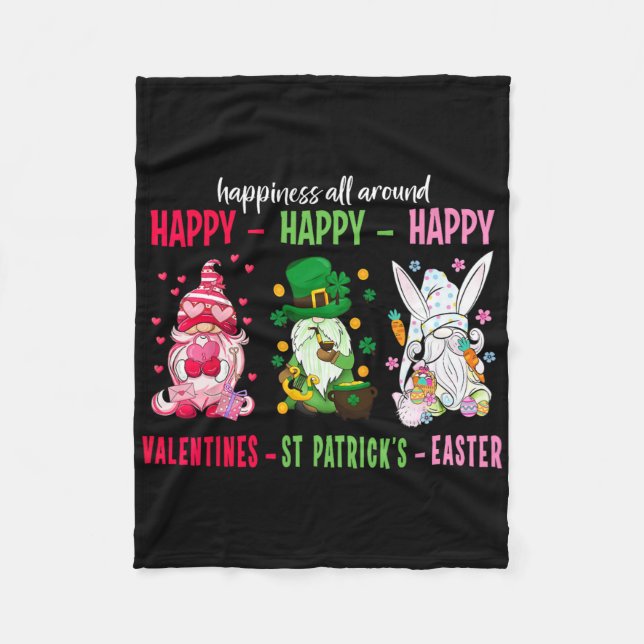 Gnom Glücklicher Valentinstag St. Patrick Ostern F Fleecedecke (Vorderseite)
