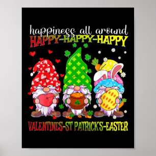 Gnom glückliches Valentins St. Patrick Ostern Glüc Poster