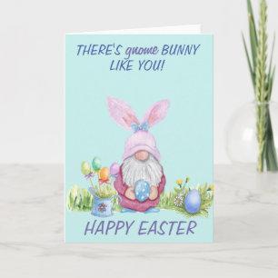 Gnom Hase Frohe Ostern Aquarell Karte