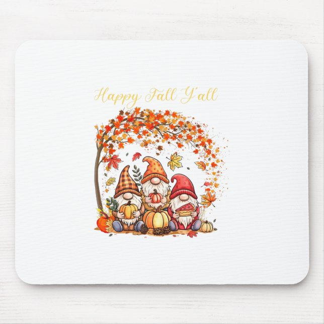 Gnom Herbst Happy Herbst Euch alle Herbstblätter B Mousepad (Vorne)
