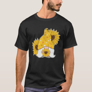 Gnom Herz Sonnenblume Hippie Garten Blume T-Shirt