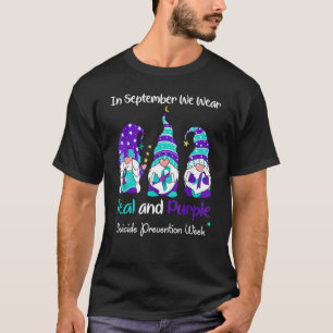 Gnom Im September tragen wir Türkis und Lila Selbs T-Shirt