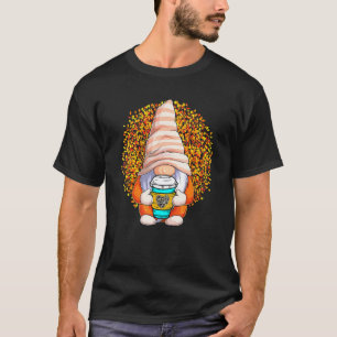 Gnom Leopard Herbstblatt Herbst Kaffee Krankenschw T-Shirt