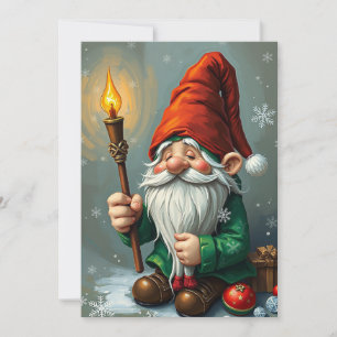 Gnom lustig trendy whimsical Fantasy Kein Foto Feiertagskarte