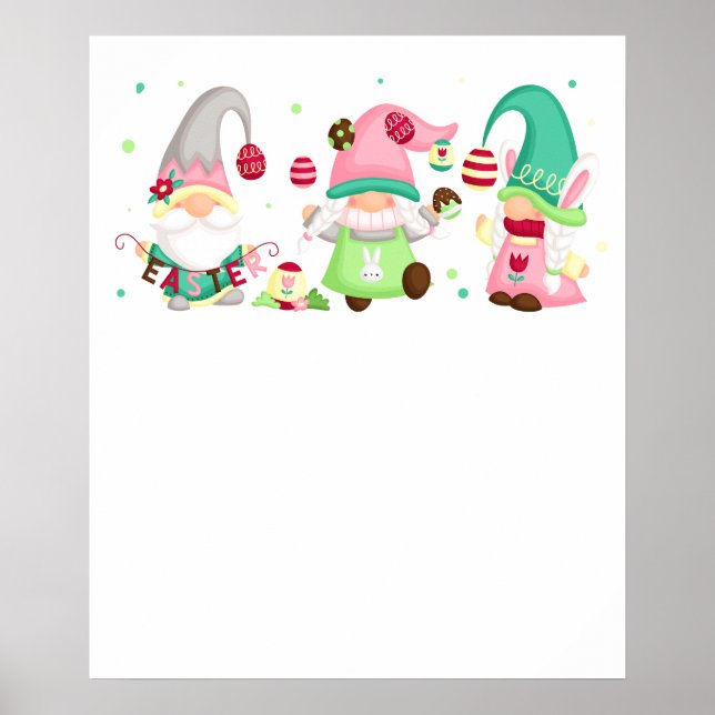 Gnom Ostern, Retro, Vintage Poster (Vorne)