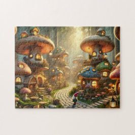 Gnom-Pilz-Dorf Whimsical Cottagecore Puzzle