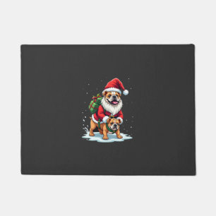 Gnom Reitet Englische Bulldogge Weihnachten Xmas J Fußmatte