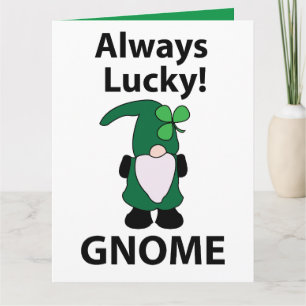 Gnom Shamrock Glückspilz St. Patricks Tag Gnom Karte