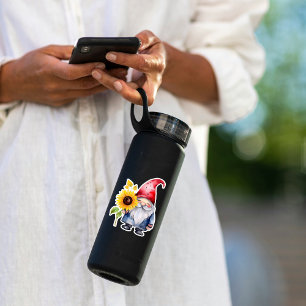 Gnom & Sonnenblumen-Aufkleber Aufkleber