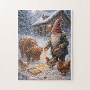 Gnom und Mini-Hochlandkuh Puzzle