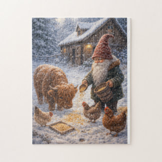 Gnom und Mini-Hochlandkuh Puzzle