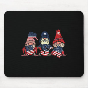Gnom Usa 4. Juli Hübsche amerikanische Flagge Unab Mousepad